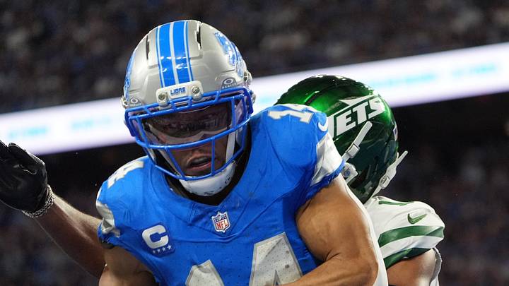Detroit Lions wide receiver Amon-Ra St. Brown Detroit Lions wide receiver Amon-Ra St. Brown