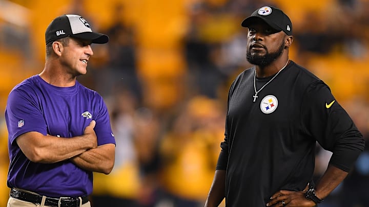 Baltimore Ravens HC John Harbaugh, Pittsburgh Steelers HC Mike Tomlin