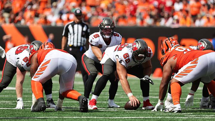 Sep 13, 2026; Cincinnati, Ohio, USA; Tampa Bay Buccaneers quarterback Baker Mayfield (6) looks on during the third quarter at Paycor Stadium. Mandatory Credit: Joseph Maiorana-Imagn Images Sep 13, 2026; Cincinnati, Ohio, USA; Tampa Bay Buccaneers quarterback Baker Mayfield (6) looks on during the third quarter at Paycor Stadium. Mandatory Credit: Joseph Maiorana-Imagn Images