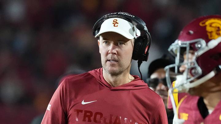 Sep 4, 2026; Los Angeles, California, USA; Southern California Trojans head coach Lincoln Riley watches against the Fresno State Bulldogs in the second half at United Airlines Field at Los Angeles Memorial Coliseum Sep 4, 2026; Los Angeles, California, USA; Southern California Trojans head coach Lincoln Riley watches against the Fresno State Bulldogs in the second half at United Airlines Field at Los Angeles Memorial Coliseum