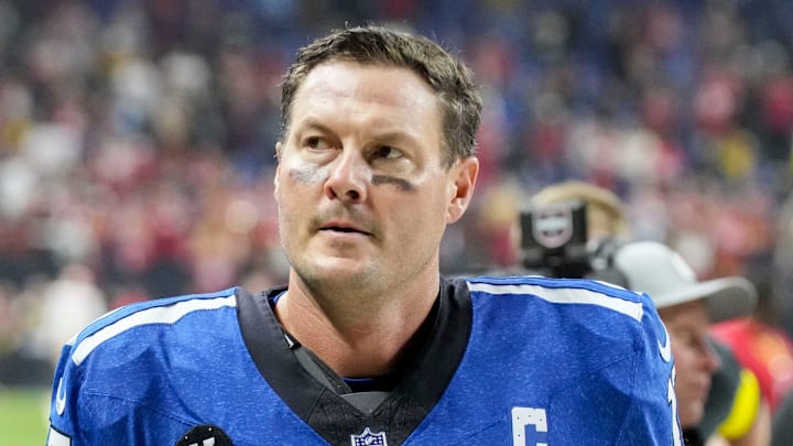 Indianapolis Colts quarterback Philip Rivers (17) leaves the field Monday, Dec. 22, 2025, after losing a game against the San Francisco 49ers at Lucas Oil Stadium in Indianapolis. Indianapolis Colts quarterback Philip Rivers (17) leaves the field Monday, Dec. 22, 2025, after losing a game against the San Francisco 49ers at Lucas Oil Stadium in Indianapolis.
