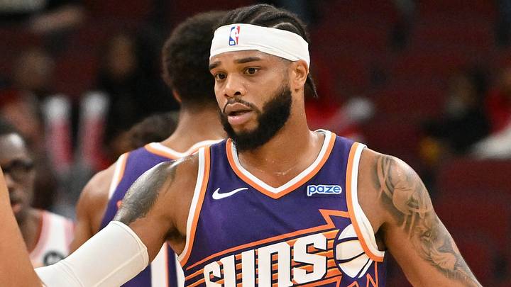 Oct 7, 2026; Chicago, Illinois, USA; Phoenix Suns forward Miles Bridges (22) reacts with guard-forward Dillon Brooks (3) after being fouled against the Chicago Bulls during the first half at United Center. Mandatory Credit: Patrick Gorski-Imagn Images Oct 7, 2026; Chicago, Illinois, USA; Phoenix Suns forward Miles Bridges (22) reacts with guard-forward Dillon Brooks (3) after being fouled against the Chicago Bulls during the first half at United Center. Mandatory Credit: Patrick Gorski-Imagn Images