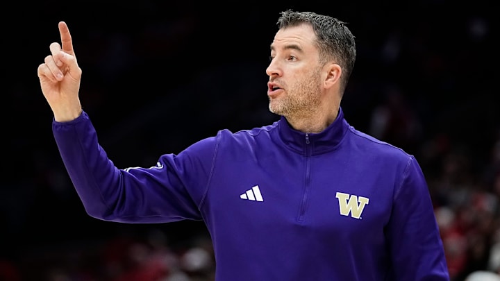 Washington coach Danny Sprinkle against Ohio State at Value City Arena. Washington coach Danny Sprinkle against Ohio State at Value City Arena.