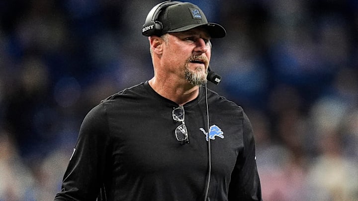 Detroit Lions head coach Dan Campbell reacts to a play against the Pittsburgh Steelers during the second half at Ford Field in Detroit on Sunday, Dec. 21, 2025. Detroit Lions head coach Dan Campbell reacts to a play against the Pittsburgh Steelers during the second half at Ford Field in Detroit on Sunday, Dec. 21, 2025.