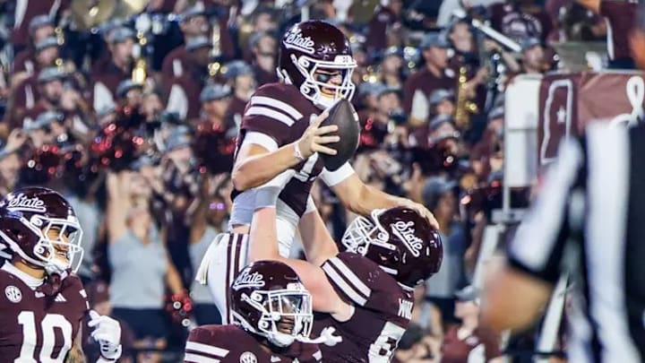 Mississippi State Quarterback Luke Kromenhoek (#17) during the game between the Alcorn State Braves and the Mississippi State Bulldogs at Davis Wade Stadium at Scott Field in Starkville, MS.