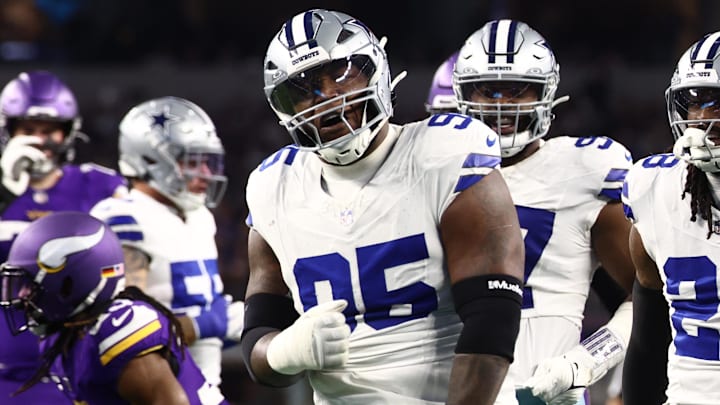Dallas Cowboys defensive tackle Kenny Clark celebrates after a play against the Minnesota Vikings at AT&T Stadium. 