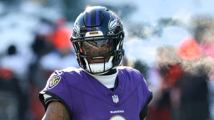 Dec 14, 2025; Cincinnati, Ohio, USA;  Baltimore Ravens quarterback Lamar Jackson (8) warms up before the game against the Cincinnati Bengals at Paycor Stadium. Mandatory Credit: Joseph Maiorana-Imagn Images