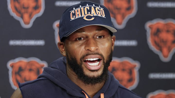 Jul 24, 2025; Lake Forest, IL, USA; Chicago Bears safety Kevin Byard III (31) speaks during training camp at Halas Hall. Mandatory Credit: Kamil Krzaczynski-Imagn Images Jul 24, 2025; Lake Forest, IL, USA; Chicago Bears safety Kevin Byard III (31) speaks during training camp at Halas Hall. Mandatory Credit: Kamil Krzaczynski-Imagn Images