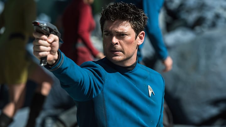 Karl Urban plays Bones in Star Trek Beyond from Paramount Pictures, Skydance, Bad Robot, Sneaky Shark and Perfect Storm Entertainment