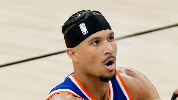 New York Knicks guard Josh Hart shoots the ball against the San Antonio Spurs. New York Knicks guard Josh Hart shoots the ball against the San Antonio Spurs.