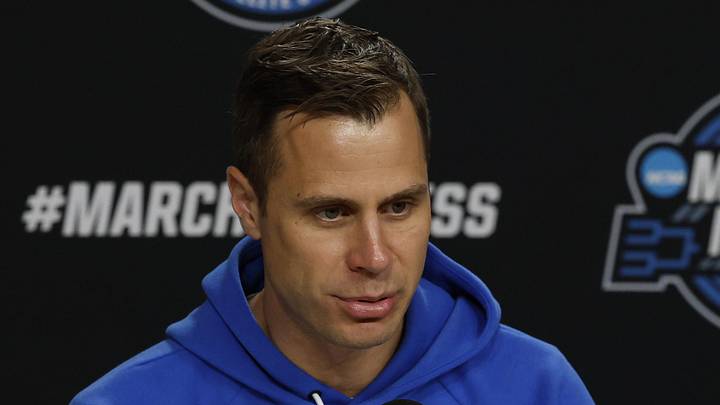Mar 26, 2026; Washington, DC, USA; Duke Blue Devils head coach Jon Scheyer speaks with the media during a press conference ahead of the east regional of the men's 2026 NCAA Tournament at Capital One Arena. Mandatory Credit: Geoff Burke-Imagn Images Mar 26, 2026; Washington, DC, USA; Duke Blue Devils head coach Jon Scheyer speaks with the media during a press conference ahead of the east regional of the men's 2026 NCAA Tournament at Capital One Arena. Mandatory Credit: Geoff Burke-Imagn Images