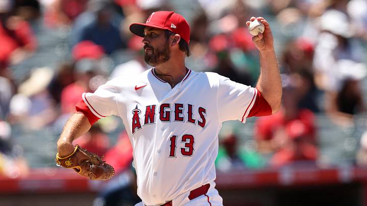 Jun 14, 2026; Anaheim, California, USA; Los Angeles Angels pitcher Drew Pomeranz (13) pitches during the fourth inning against the Tampa Bay Rays at Angel Stadium. Mandatory Credit: Kiyoshi Mio-Imagn Images Jun 14, 2026; Anaheim, California, USA; Los Angeles Angels pitcher Drew Pomeranz (13) pitches during the fourth inning against the Tampa Bay Rays at Angel Stadium. Mandatory Credit: Kiyoshi Mio-Imagn Images