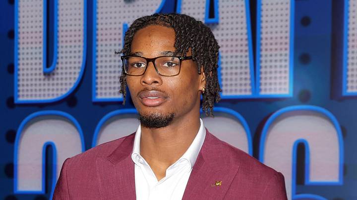 Jun 23, 2026; New York, NY, USA; Draft prospect Morez Johnson Jr. poses for photos on the red carpet before the 2026 NBA draft at Barclays Center. Mandatory Credit: Brad Penner-Imagn Images Jun 23, 2026; New York, NY, USA; Draft prospect Morez Johnson Jr. poses for photos on the red carpet before the 2026 NBA draft at Barclays Center. Mandatory Credit: Brad Penner-Imagn Images