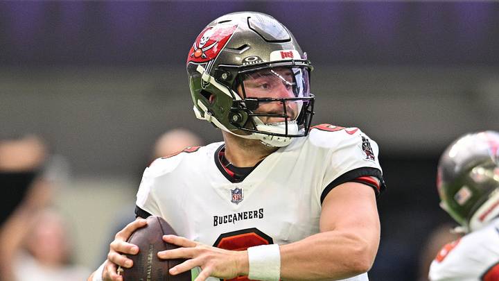 Sep 10, 2023; Minneapolis, Minnesota, USA; Tampa Bay Buccaneers quarterback Baker Mayfield (6) in action against the Minnesota Vikings during the game at U.S. Bank Stadium. Mandatory Credit: Jeffrey Becker-Imagn Images Sep 10, 2023; Minneapolis, Minnesota, USA; Tampa Bay Buccaneers quarterback Baker Mayfield (6) in action against the Minnesota Vikings during the game at U.S. Bank Stadium. Mandatory Credit: Jeffrey Becker-Imagn Images