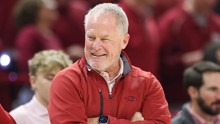 Arkansas Razorbacks athletics director Hunter Yurachek during the second half against the Tennessee at Bud Walton Arena.
