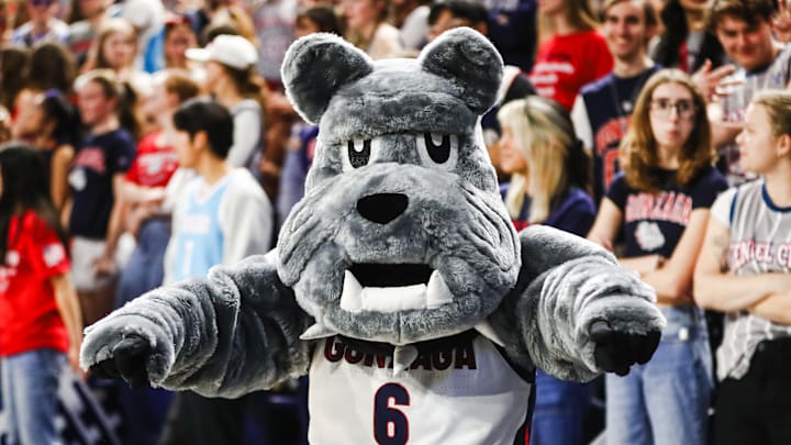 Gonzaga mascot Spike entertains fans during a game at the McCarthey Athletic Center. 