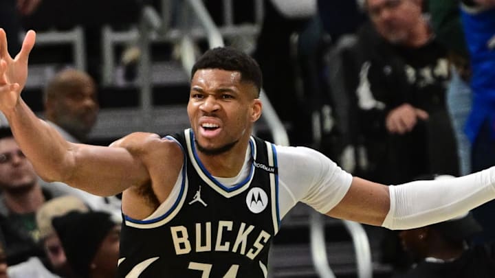 Apr 10, 2025; Milwaukee, Wisconsin, USA; Milwaukee Bucks forward Giannis Antetokounmpo (34): Benny Sieu-Imagn Images Apr 10, 2025; Milwaukee, Wisconsin, USA; Milwaukee Bucks forward Giannis Antetokounmpo (34): Benny Sieu-Imagn Images