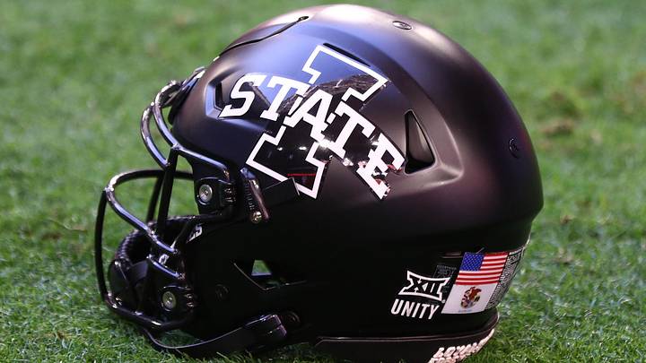 Jan 2, 2021; Glendale, AZ, USA; Detailed view of an Iowa State Cyclones helmet during the Fiesta Bowl at State Farm Stadium.