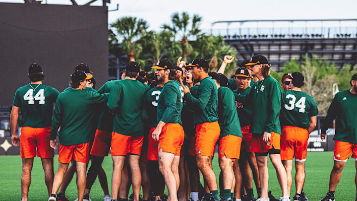 Miami Baseball preparing and warming up at UCF before game on Tuesday. Miami Baseball preparing and warming up at UCF before game on Tuesday.