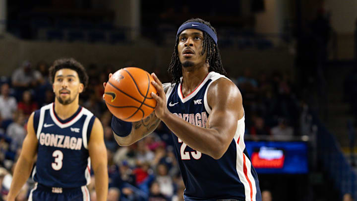 Gonzaga Bulldogs guard Adam Miller (23) at the 2025 Kraziness in the Kennel event at McCarthey Athletic Center. Gonzaga Bulldogs guard Adam Miller (23) at the 2025 Kraziness in the Kennel event at McCarthey Athletic Center.