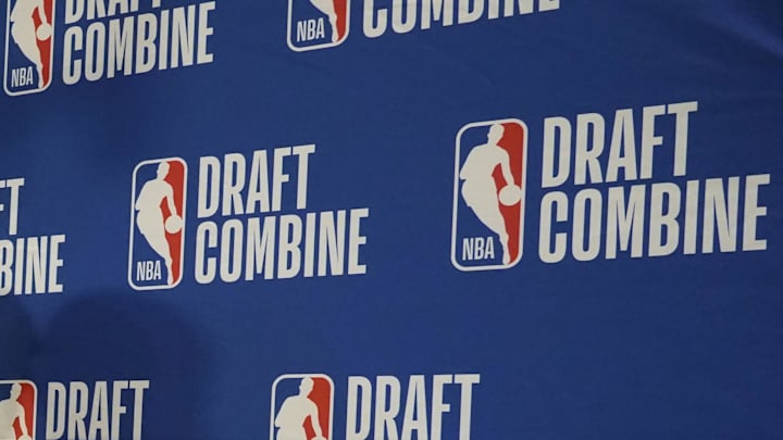 May 14, 2025; Chicago, Il, USA; Cooper Flagg talks to the media during the 2025 NBA Draft Combine at Marriott Marquis Chicago. Mandatory Credit: David Banks-Imagn Images