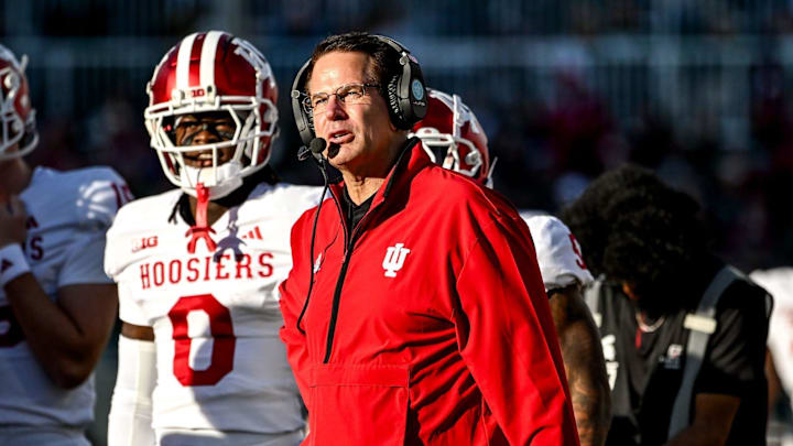 Indiana's head coach Curt Cignetti looks on during the second quarter during the game against Michigan State on Saturday, Nov. 2, 2024, at Spartan Stadium in East Lansing.