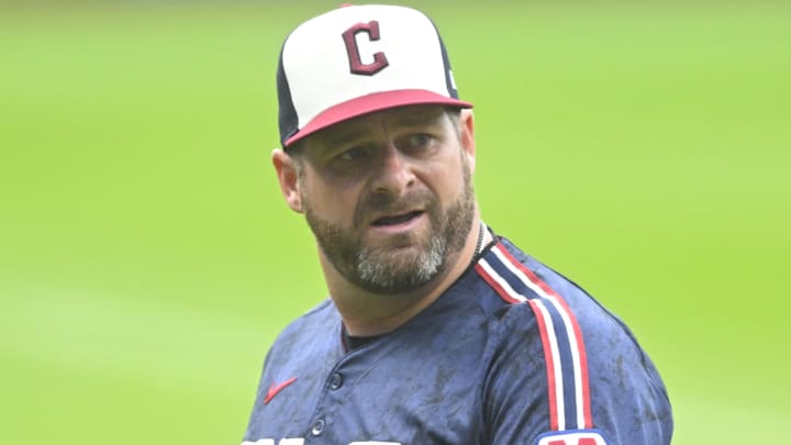 Jun 27, 2025; Cleveland, Ohio, USA; Cleveland Guardians manager Stephen Vogt (12) walks on the field in the first inning against the St. Louis Cardinals at Progressive Field. Mandatory Credit: David Richard-Imagn Images Jun 27, 2025; Cleveland, Ohio, USA; Cleveland Guardians manager Stephen Vogt (12) walks on the field in the first inning against the St. Louis Cardinals at Progressive Field. Mandatory Credit: David Richard-Imagn Images