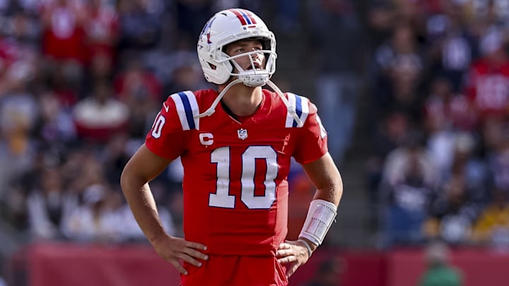 New England Patriots quarterback Drake Maye