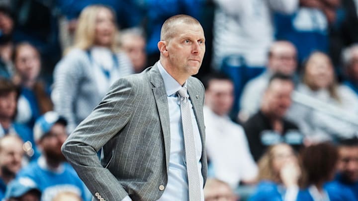 Kentucky Wildcats head coach Mark Pope looks on from the sideline during the game against Missouri in SEC college basketball Wednesday night at Rupp Arena in Lexington, Kentucky January 7, 2026.