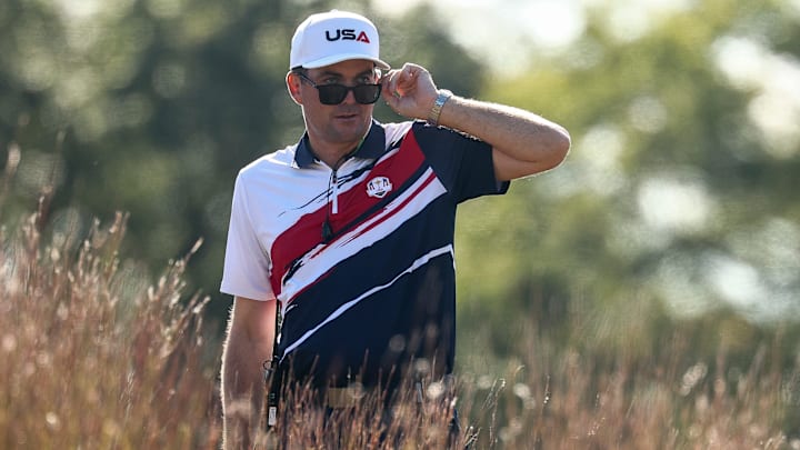 Keegan Bradley's U.S. Ryder Cup team practiced Monday at Bethpage Black.