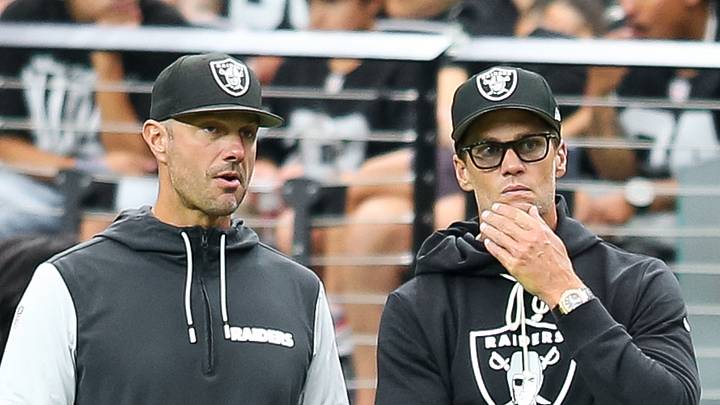 Las Vegas Raiders GM John Spytek, and minority owner Tom Brady