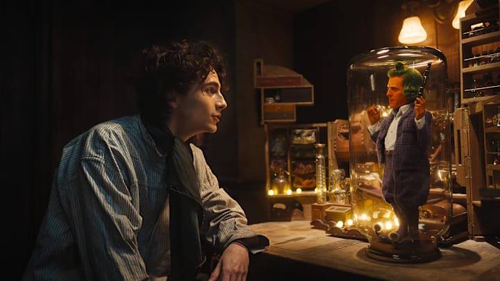 Timothee Chalamet and Hugh Grant star in Wonka.