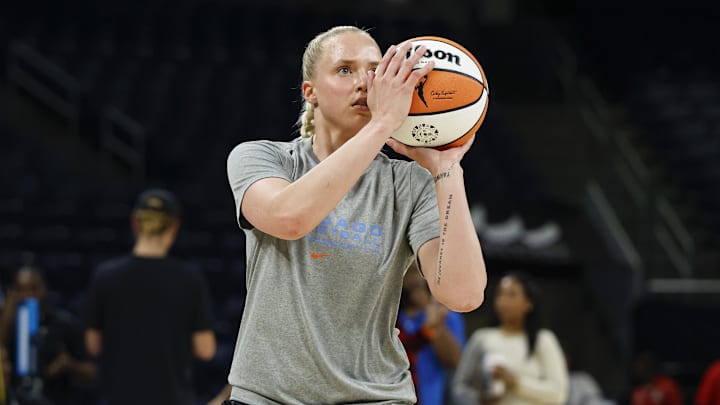 Aug 3, 2025; Chicago, Illinois, USA; Chicago Sky guard Hailey Van Lith (2) warms up before a WNBA game against the Phoenix Mercury at Wintrust Arena. Mandatory Credit: Kamil Krzaczynski-Imagn Images Aug 3, 2025; Chicago, Illinois, USA; Chicago Sky guard Hailey Van Lith (2) warms up before a WNBA game against the Phoenix Mercury at Wintrust Arena. Mandatory Credit: Kamil Krzaczynski-Imagn Images