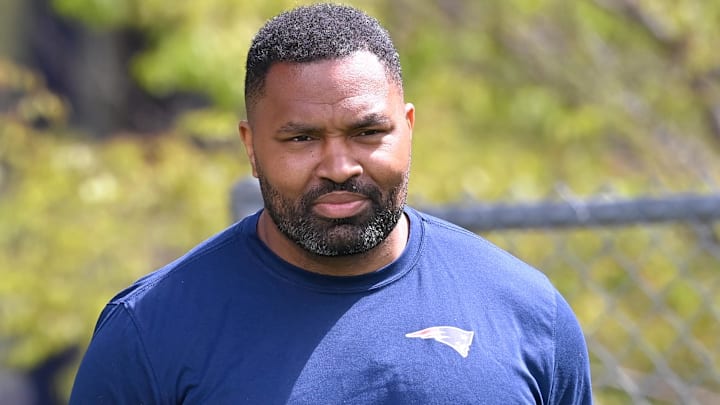 May 11, 2024; Foxborough, MA, USA; New England Patriots head coach Jerod Mayo arrives at the practice fields at the New England Patriots rookie camp at Gillette Stadium.  Mandatory Credit: Eric Canha-USA TODAY Sports