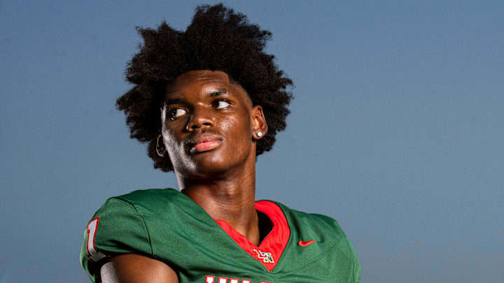 Lawrence North’s Monshun Sales poses for a photo Thursday, July 24, 2025, at Decatur Central High School in Indianapolis.