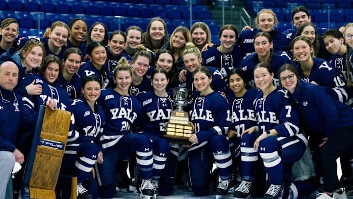 Despite taking a dramatic overtime loss, Yale women's hockey celebrates clinching a share of the ECAC regular season title.