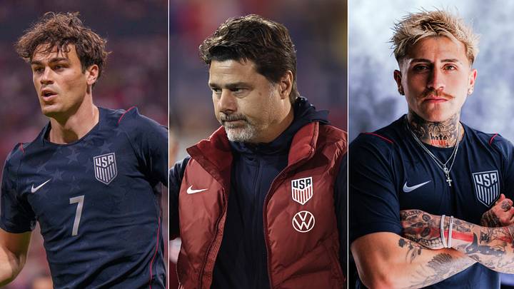 Gio Reyna (left) reportedly made Mauricio Pochettino’s (center) World Cup roster, while Diego Luna (right) did not. Gio Reyna (left) reportedly made Mauricio Pochettino’s (center) World Cup roster, while Diego Luna (right) did not.