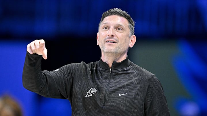 Sep 11, 2025; Arlington, Texas, USA; Phoenix Mercury head coach Nate Tibbetts motions to his team during the first half against the Dallas Wings at College Park Center. Mandatory Credit: Jerome Miron-Imagn Images Sep 11, 2025; Arlington, Texas, USA; Phoenix Mercury head coach Nate Tibbetts motions to his team during the first half against the Dallas Wings at College Park Center. Mandatory Credit: Jerome Miron-Imagn Images