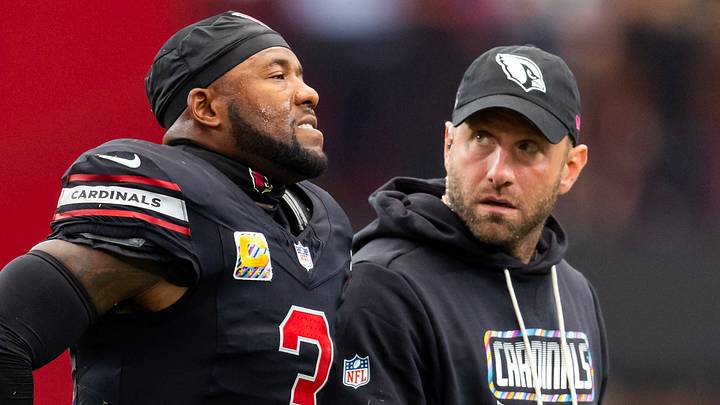 Oct 11, 2026; Glendale, Arizona, USA; Arizona Cardinals head athletic trainer Drew Krueger tends to safety Budda Baker (3) after an injury against the Detroit Lions at State Farm Stadium. Mandatory Credit: Mark J. Rebilas-Imagn Images Oct 11, 2026; Glendale, Arizona, USA; Arizona Cardinals head athletic trainer Drew Krueger tends to safety Budda Baker (3) after an injury against the Detroit Lions at State Farm Stadium. Mandatory Credit: Mark J. Rebilas-Imagn Images