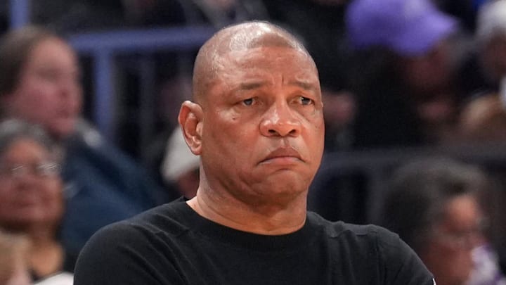Milwaukee Bucks head coach Doc Rivers looks on against the Phoenix Suns during the first half at Mortgage Matchup Center on Mar 21, 2026. Milwaukee Bucks head coach Doc Rivers looks on against the Phoenix Suns during the first half at Mortgage Matchup Center on Mar 21, 2026.