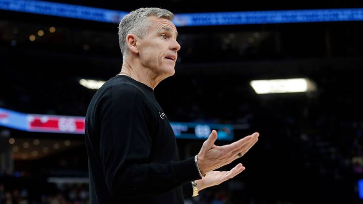 Mar 28, 2026; Memphis, Tennessee, USA; Chicago Bulls coach Billy Donovan reacts during the third quarter against the Memphis Grizzlies at FedExForum. Mar 28, 2026; Memphis, Tennessee, USA; Chicago Bulls coach Billy Donovan reacts during the third quarter against the Memphis Grizzlies at FedExForum.