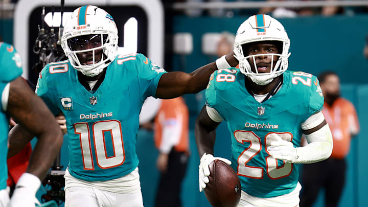 Miami Dolphins stars Tyreek Hill, De'Von Achane