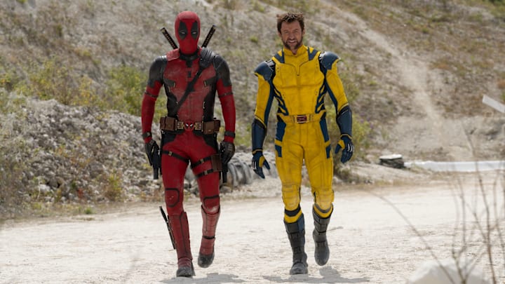(L-R): Ryan Reynolds as Deadpool/Wade Wilson and Hugh Jackman as Wolverine/Logan 20th Century Studios/Marvel Studios' DEADPOOL & WOLVERINE. Photo by Jay Maidment. © 2024 20th Century Studios / © and ™ 2024 MARVEL.