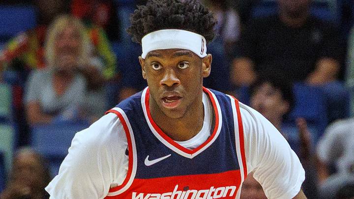 Oct 16, 2026; New Orleans, Louisiana, USA; Washington Wizards forward AJ Dybantsa (4) brings the ball up court against New Orleans Pelicans during the first half at Smoothie King Center. Mandatory Credit: Stephen Lew-Imagn Images Oct 16, 2026; New Orleans, Louisiana, USA; Washington Wizards forward AJ Dybantsa (4) brings the ball up court against New Orleans Pelicans during the first half at Smoothie King Center. Mandatory Credit: Stephen Lew-Imagn Images