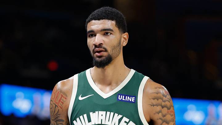 Milwaukee Bucks center Kel'el Ware (9) walks off the court during the second half of a preseason game at Paycom Center on October 7, 2026.