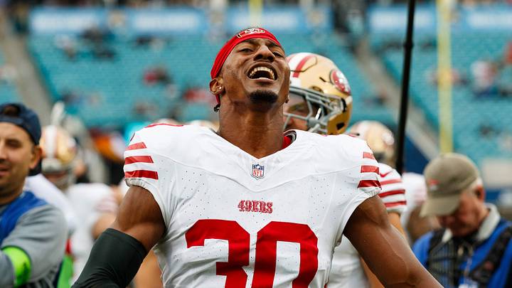 Nov 12, 2023; Jacksonville, Florida, USA; San Francisco 49ers safety George Odum (30) during the warm ups before the game against the Jacksonville Jaguars at EverBank Stadium. Mandatory Credit: Morgan Tencza-USA TODAY Sports Nov 12, 2023; Jacksonville, Florida, USA; San Francisco 49ers safety George Odum (30) during the warm ups before the game against the Jacksonville Jaguars at EverBank Stadium. Mandatory Credit: Morgan Tencza-USA TODAY Sports