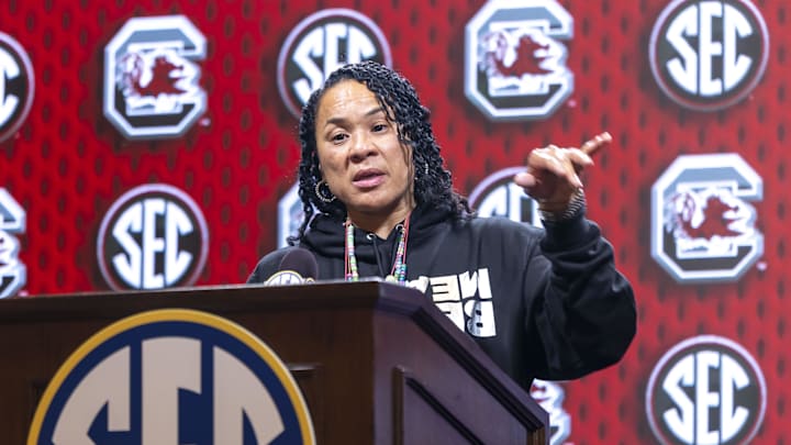 Fans questioned Dawn Staley's sneaker collection on social media. Fans questioned Dawn Staley's sneaker collection on social media.