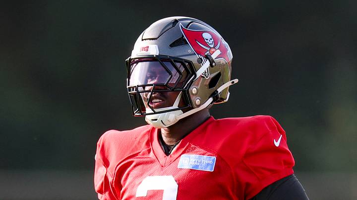 Tampa Bay Buccaneers linebacker Rueben Bain Jr. (3) participates in training camp at AdventHealth Training Center. Tampa Bay Buccaneers linebacker Rueben Bain Jr. (3) participates in training camp at AdventHealth Training Center.