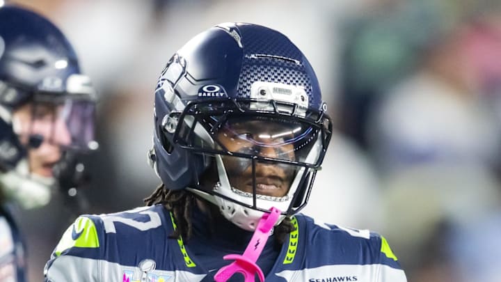 Seattle Seahawks wide receiver Rashid Shaheed during Super Bowl LX