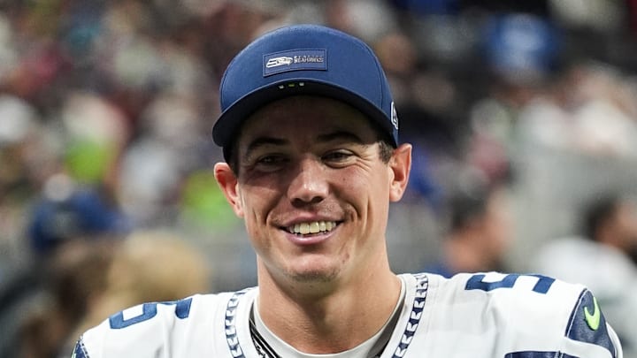 Jason Myers of the Seattle Seahawks smiles Jason Myers of the Seattle Seahawks smiles